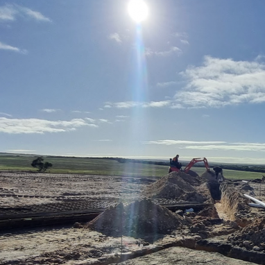 Landscape shot of excavation work