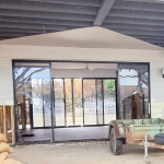 External shot of large sliding doors